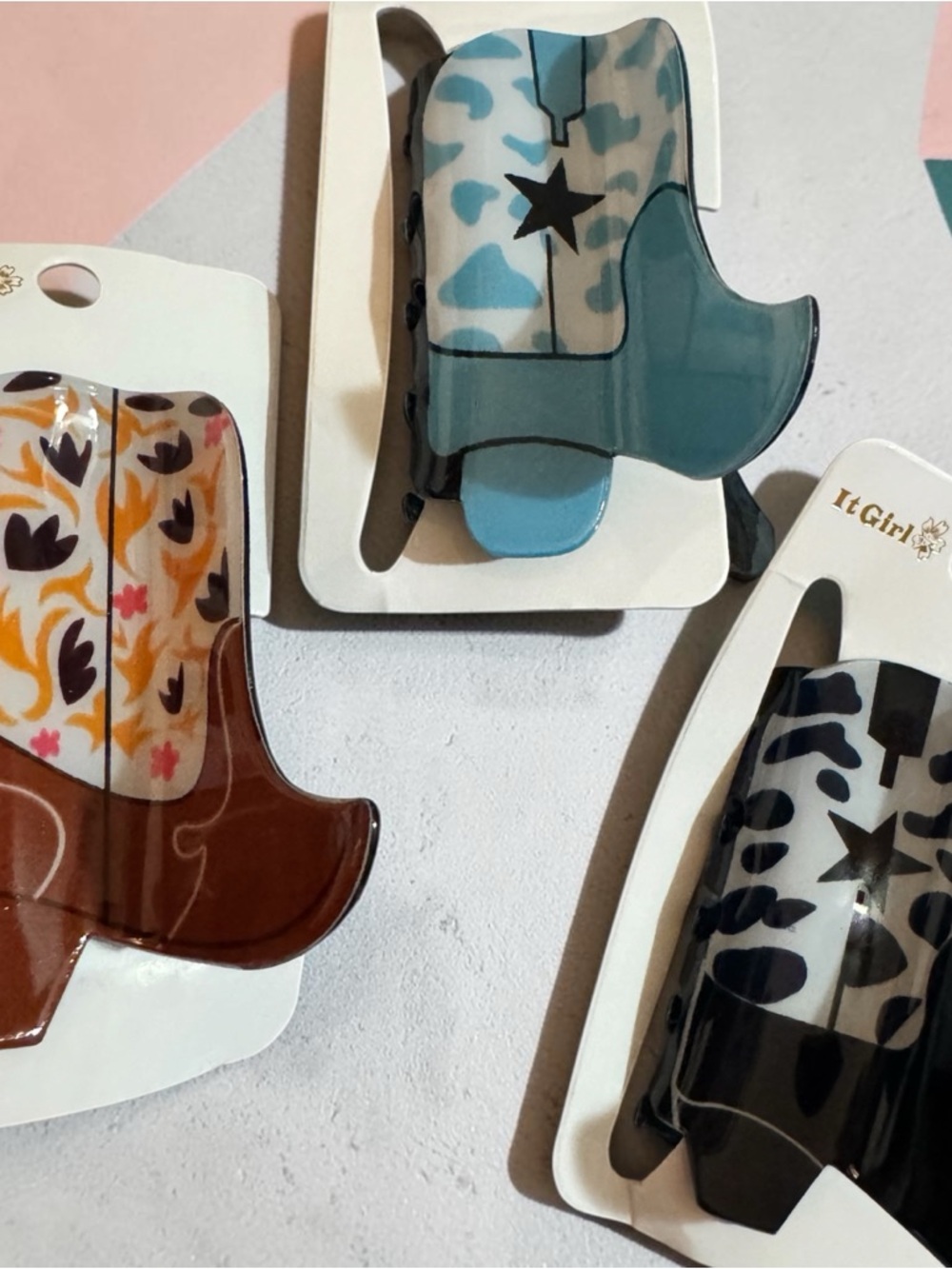 Set of 3 Cowgirl Boot Hair Clips